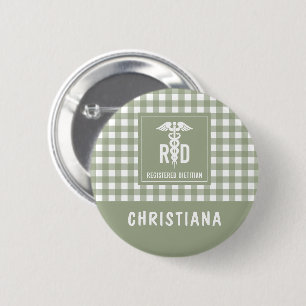Personalisiertes FuE-Register Kariertes Muster Button