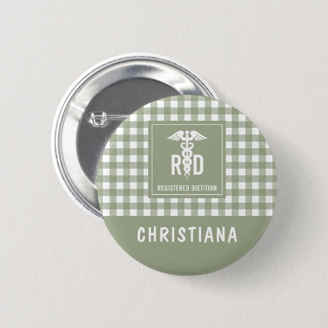 Personalisiertes FuE-Register Kariertes Muster Button (Vorne & Hinten)