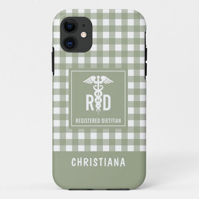 Personalisiertes FuE-Register Kariertes Muster Case-Mate iPhone Hülle (Rückseite)