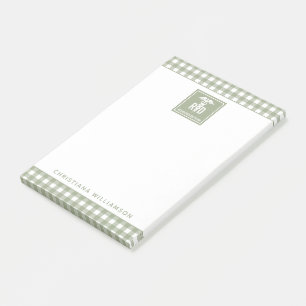 Personalisiertes FuE-Register Kariertes Muster Post-it Klebezettel