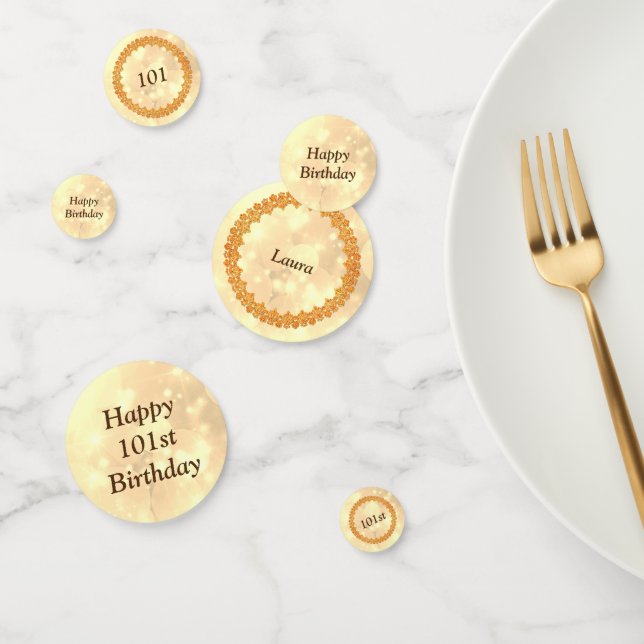 Personalisiertes funkelnd Gold Happy 101. Geburtst Konfetti (Gruppe)