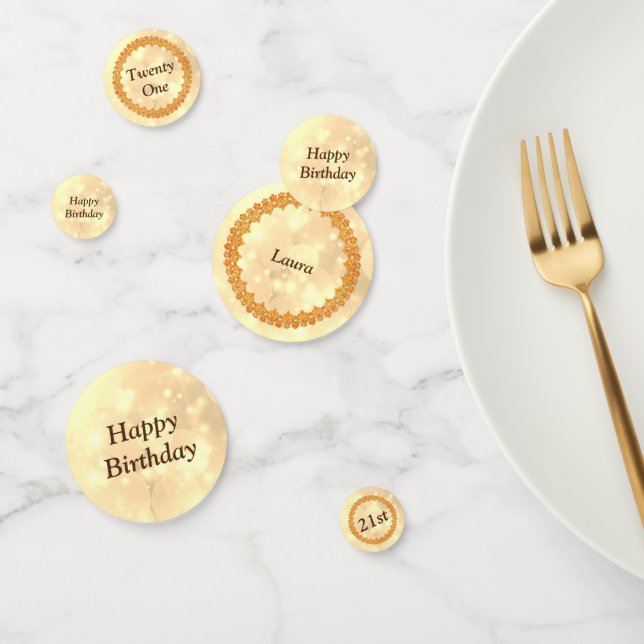 Personalisiertes funkelnd Gold Happy 21. Geburtsta Konfetti (Gruppe)