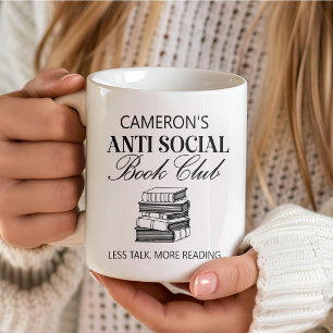 Personalisiertes Funny Book Lover Introvert Spaß Kaffeetasse