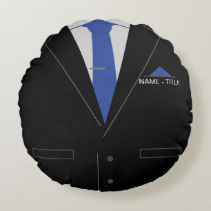 Personalisiertes Funny Business Round Kissen mit N