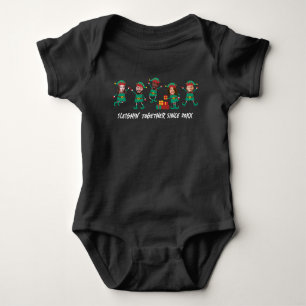 Personalisiertes Funny Face Foto Weihnachtself Baby Strampler