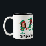 Personalisiertes Funny Face Foto Weihnachtself Zweifarbige Tasse<br><div class="desc">Erleben Sie mit unserer Familie und Freunden Custom Elf Face Feststimmung T - Shirt für Weihnachten! Personalisieren Sie den T - Shirt mit bezaubernden Elfendesigns, und fügen Sie die Gesichter Ihrer Familie hinzu, um es einzigartig zu machen. Dieses Shirt ist ideal für Fotos oder Ansammlungen. Ideal für Familienfeiern, Gruppenveranstaltungen und...</div>