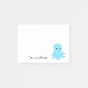 Personalisiertes Funny Fat Blue Octopus Notizblock