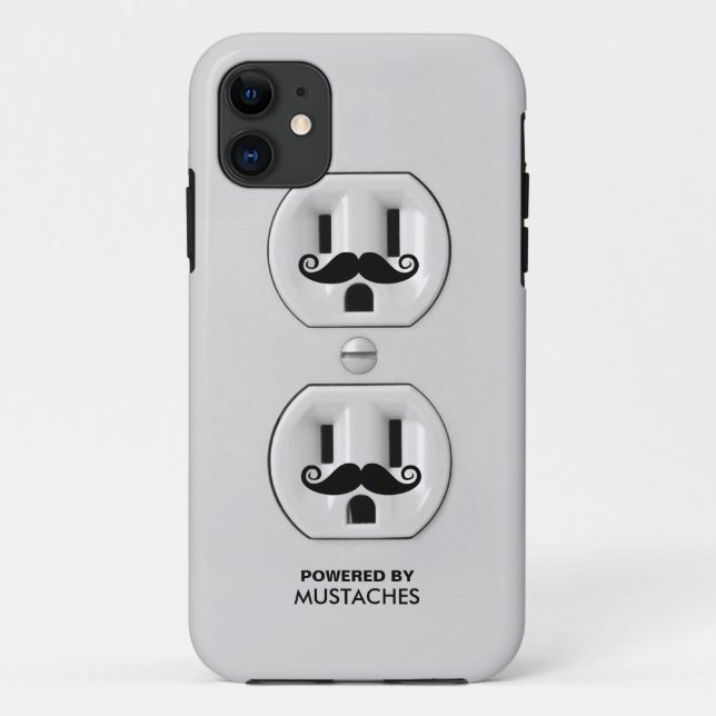 Personalisiertes Funny Mustache Power Outlet Case-Mate iPhone Hülle (Rückseite)