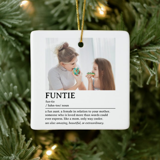 Personalisiertes Funtie-Definition-Zitat Keramikornament (Baum)