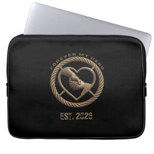 Personalisiertes Für immer mein Held Eltern-Kind-H Laptopschutzhülle