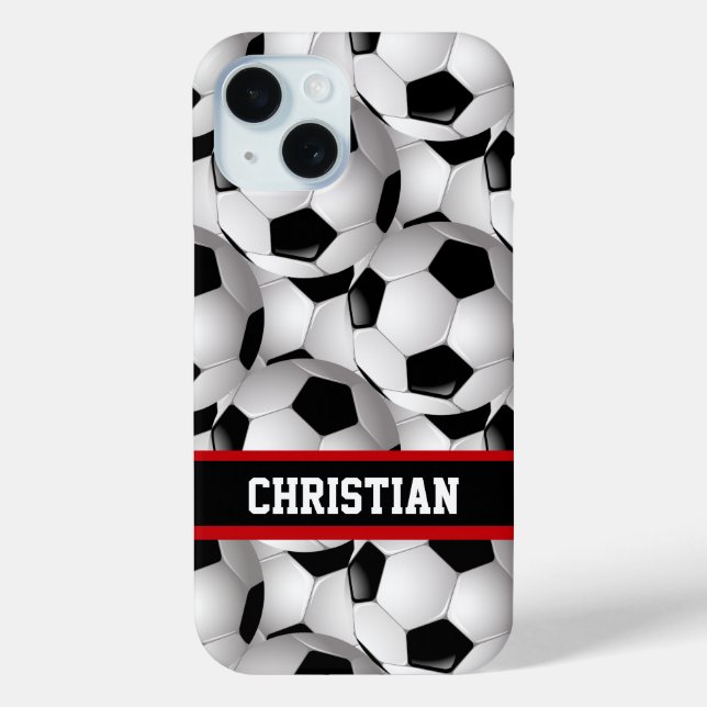 Personalisiertes Fußball-Ball-Muster Schwarz Weiß title_seo2 (Rückseite)