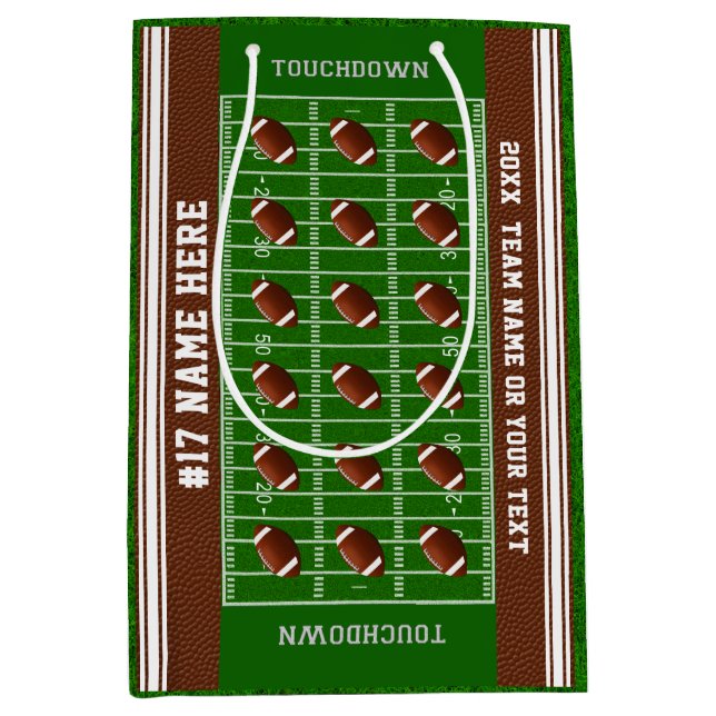 Personalisiertes Fußball-Geschenk sackt 4 Größen, Mittlere Geschenktüte (Vorderseite)