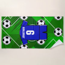 Personalisiertes Fußball-Jersey-Blau mit Weiß