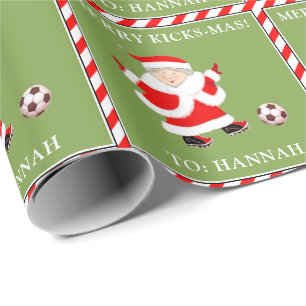 Personalisiertes Fußball-Weihnachten Geschenkpapier