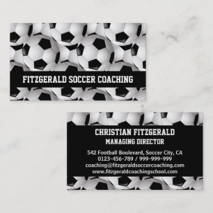 Personalisiertes Fußballball-Muster Schwarz-weiß Visitenkarte