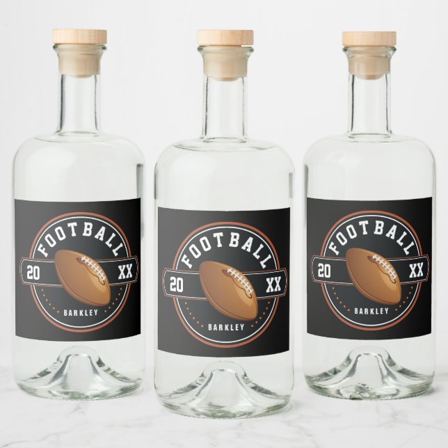 Personalisiertes Fußballdesign Alkoholflaschenetikett (Flaschen)