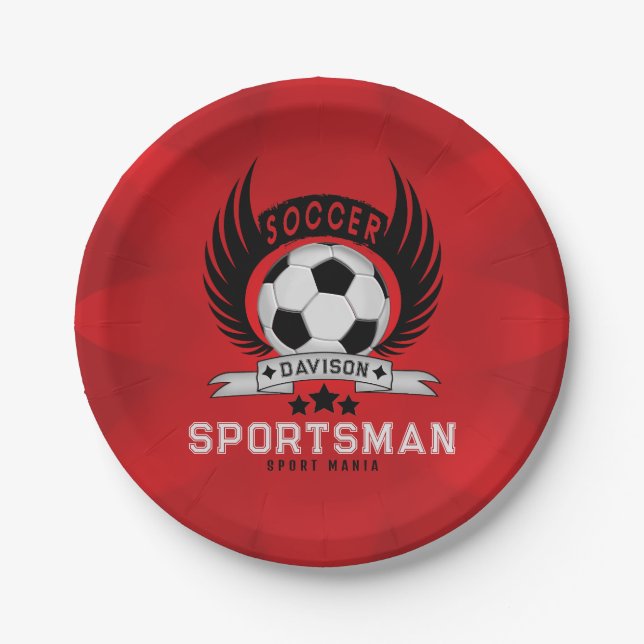 Personalisiertes Fußballdesign | Für Fußballfans Pappteller (Vorderseite)