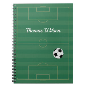 Personalisiertes Fußballfeld-Notizbuch mit Namen Notizblock