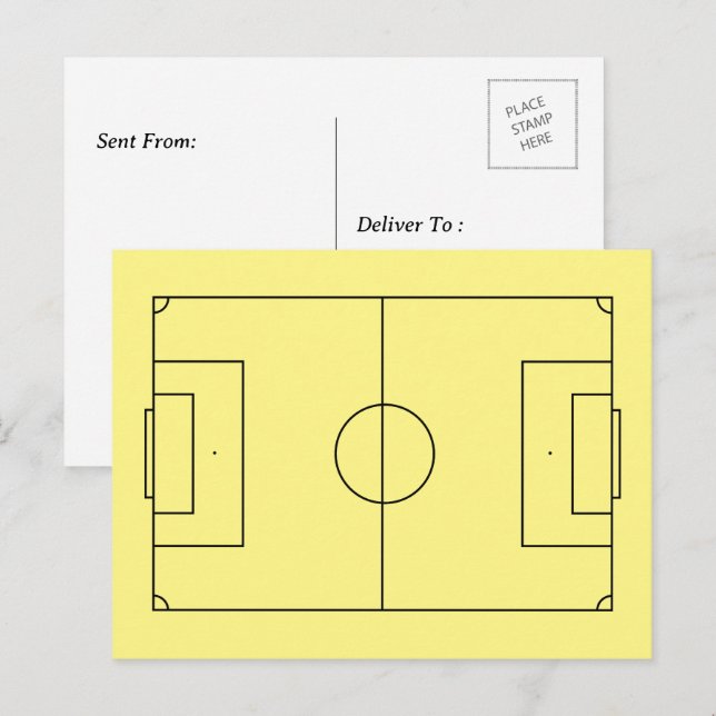 Personalisiertes Fußballfeld Postkarte (Vorne/Hinten)