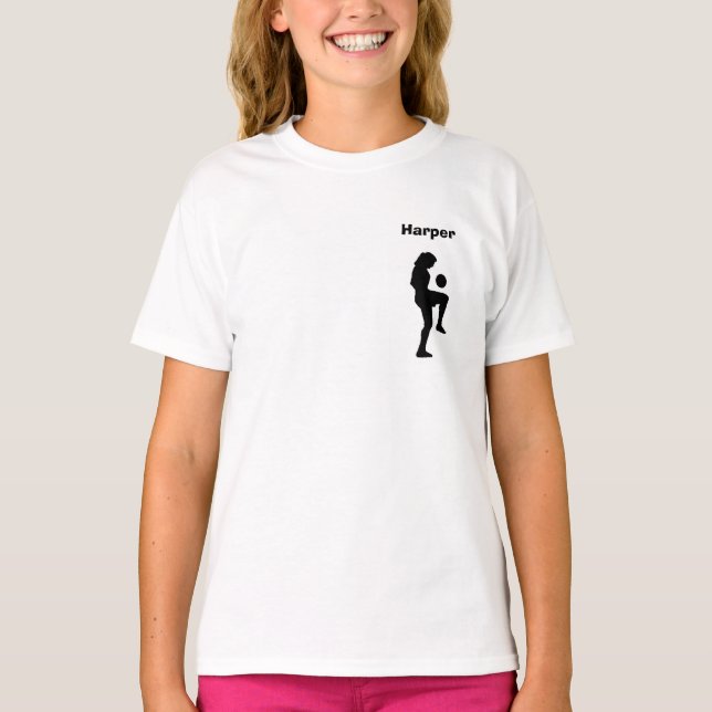 Personalisiertes Fußballspiel (Mädchen) T-Shirt (Vorderseite)