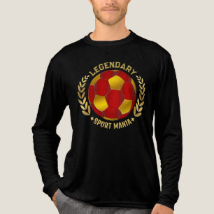 Personalisiertes Fußballteam-Emblem Geburtstagsg Tri-Blend Shirt