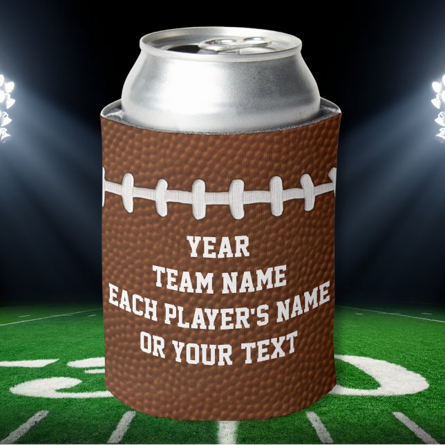Personalisiertes Fußballteam - Geschenke mit IHREM Dosenkühler (Football Can Cooler. Cheap Football Gifts. Football team gift ideas. Football party favors. )