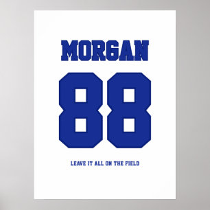 Personalisiertes Fußballtrikot Name & Nummer Poste Poster