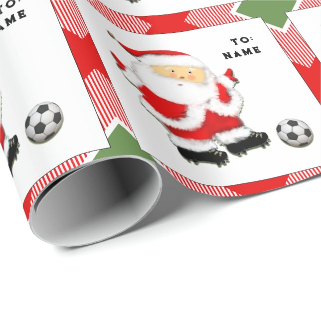 Personalisiertes Fußballweihnachtsgeschenk Geschenkpapier (Rolleneckpunkt)