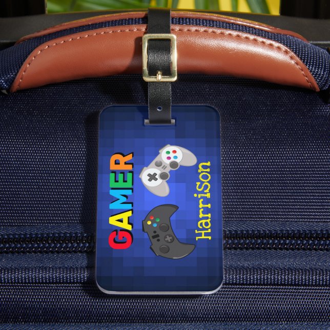 Personalisiertes Gamer-Videospiel Gepäckanhänger (Vorderseite Insitu 2)