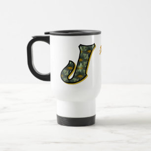 Personalisiertes Gänseblümchen-Monogramm Anfangsbu Reisebecher