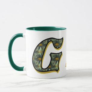 Personalisiertes Gänseblümchen-Monogramm Initial G Tasse