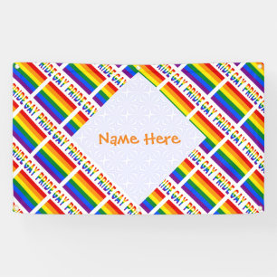 Personalisiertes Gay Pride LGBTQ-Fliesen-Party Banner