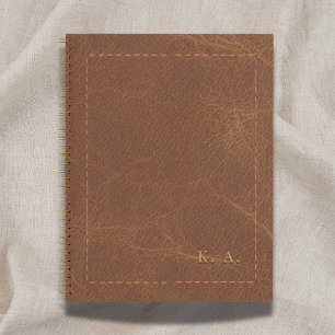 Personalisiertes gealtertes Leder-Notizbuch mit In Notizbuch