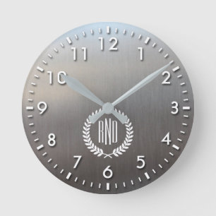 Personalisiertes gebürstetes Metallblick-Aluminiu Runde Wanduhr