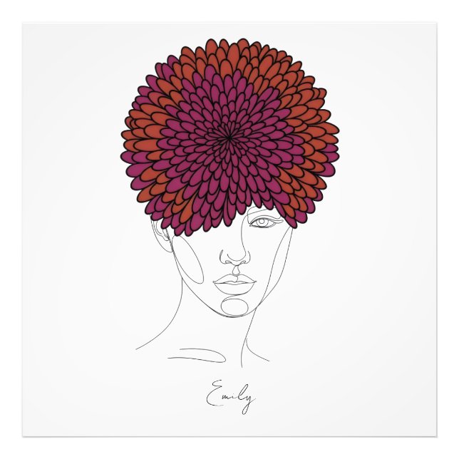 Personalisiertes Geburtsblumenporträt November Fotodruck (Vorne)