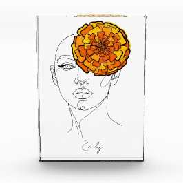 Personalisiertes Geburtsblumenporträt Oktober Fotoblock