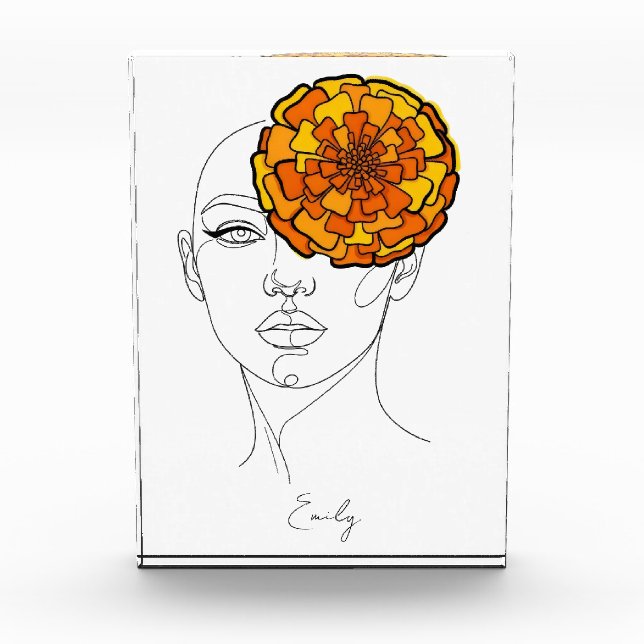Personalisiertes Geburtsblumenporträt Oktober Fotoblock (Vorderseite)