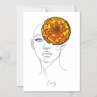 Personalisiertes Geburtsblumenporträt Oktober Magneteinladung