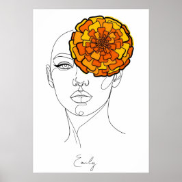 Personalisiertes Geburtsblumenporträt Oktober Poster