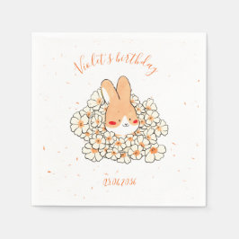 Personalisiertes Geburtstags-Taschentuch Hase Serviette