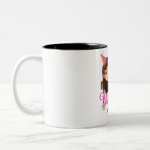 Personalisiertes Geburtstagsgeschenk für Mädchen - Zweifarbige Tasse