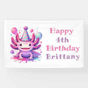 Personalisiertes Geburtstagskind Anime Axolotl Banner