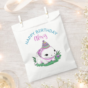 Personalisiertes Geburtstagsmädchen Axolotl Thema Geschenktütchen