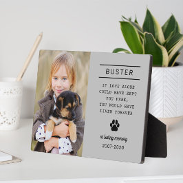 Personalisiertes Gedächtnis für den Hund im Gedäch Fotoplatte