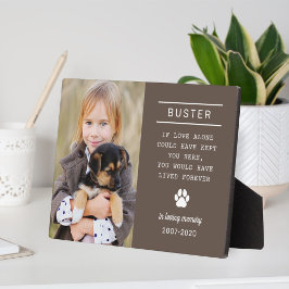 Personalisiertes Gedächtnis für den Hund im Gedäch Fotoplatte