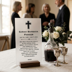 Personalisiertes Gedenk-Tischschild mit Frost-Effe Acryleinladungen