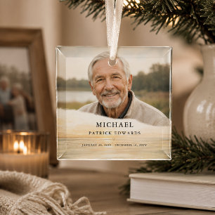 Personalisiertes Gedenkfoto-Weihnachten Ornament Aus Glas