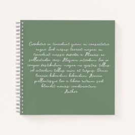 Personalisiertes Gedicht, Liedtext, Zitat Notizbuch
