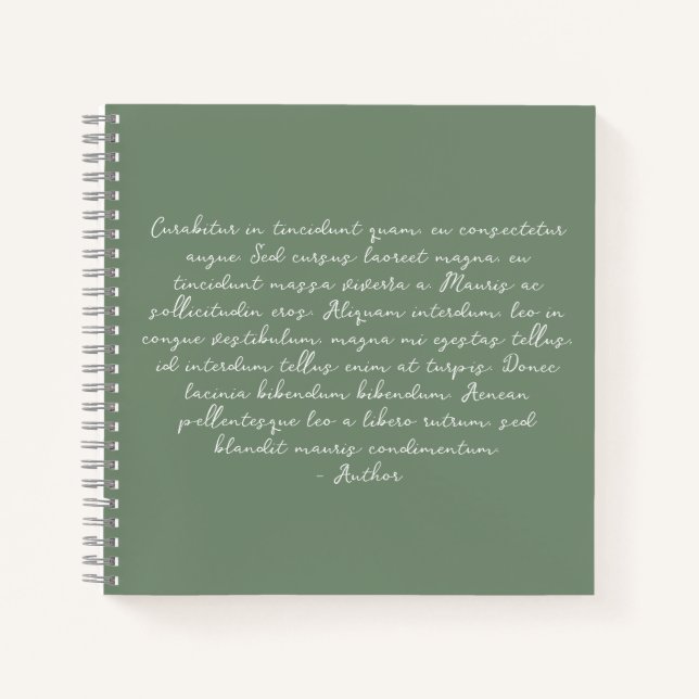 Personalisiertes Gedicht, Liedtext, Zitat Notizbuch (Vorderseite)