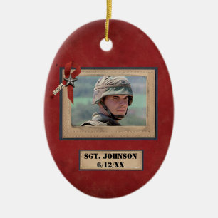 personalisiertes gefallenes Soldatmilitär verzier Keramikornament